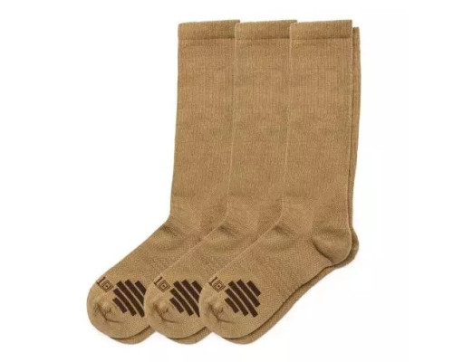 Носки тактические 5.11 Tactical  Duty Ready Plus OTC Socks (3 пары) — US Dark Coyote