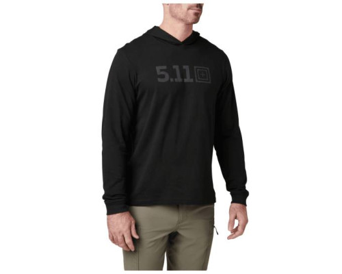 Футболка с капюшоном и длинным рукавом 5.11® Hooded Long Sleeve Tee — Black
