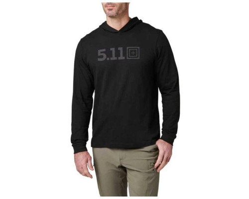 Футболка с капюшоном и длинным рукавом 5.11® Hooded Long Sleeve Tee — Black