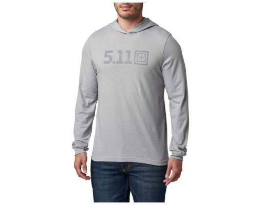 Футболка с капюшоном и длинным рукавом 5.11® Hooded Long Sleeve Tee — Titan Grey
