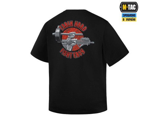 M-Tac футболка Train Hard Oversized Cotton Hard — Black