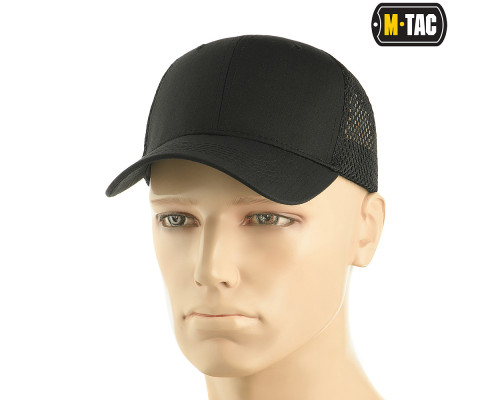 M-TAC БЕЙСБОЛКА С СЕТКОЙ FLEX РИП-СТОП BLACK