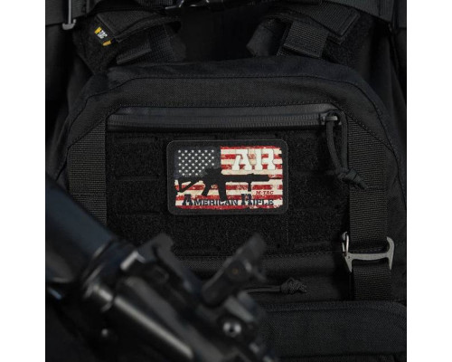 M-Tac нашивка AR-15 AMERICAN RIFLE (80х50 мм) — Black/GID