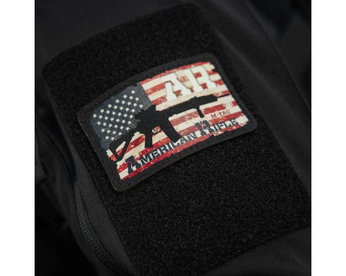 M-Tac нашивка AR-15 AMERICAN RIFLE (80х50 мм) — Black/GID