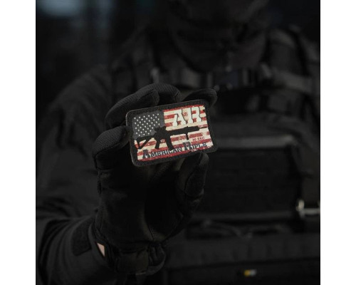 M-Tac нашивка AR-15 AMERICAN RIFLE (80х50 мм) — Black/GID