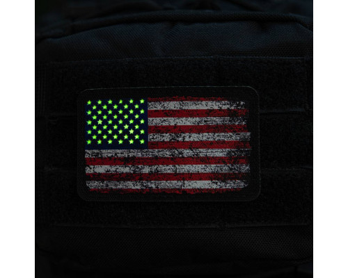 M-Tac нашивка флаг США винтаж (80х50 мм) — Black/GID