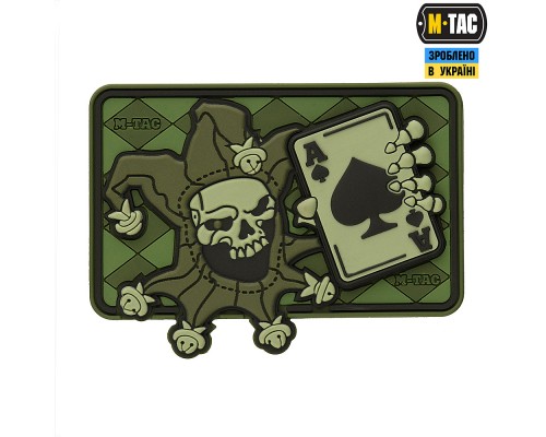 M-TAC НАШИВКА JOKER SKULL 3D PVC OLIVE