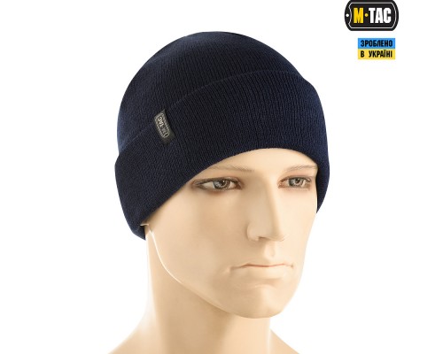 M-TAC ШАПКА ТОНКАЯ ВЯЗКА 100% АКРИЛ DARK NAVY BLUE