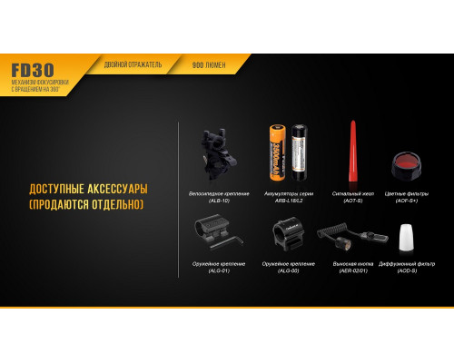 Фонарь ручной Fenix FD30 с аккумулятором