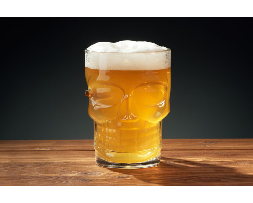 Пивной бокал - череп с пулей