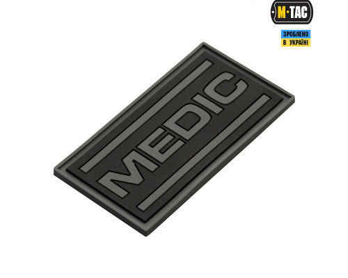 M-TAC НАШИВКА MEDIC PVC BLACK/GREY