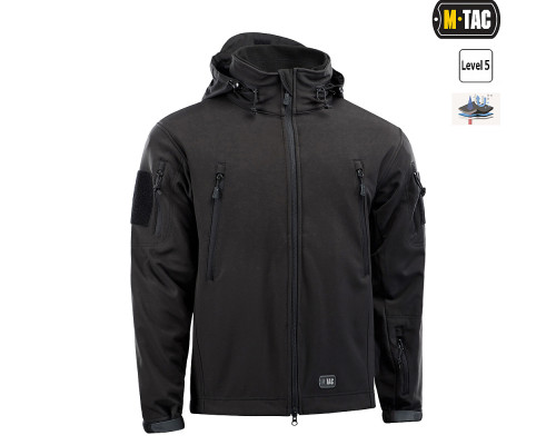 M-TAC КУРТКА SOFT SHELL С ПОДСТЕЖКОЙ BLACK