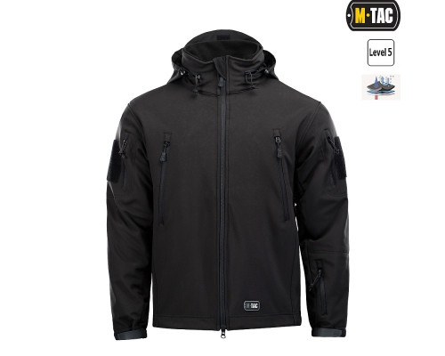 M-TAC КУРТКА SOFT SHELL С ПОДСТЕЖКОЙ BLACK