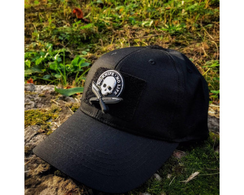 M-TAC НАШИВКА NO KNIFE - NO LIFE 3D ПВХ ЧЕРНО-БЕЛАЯ