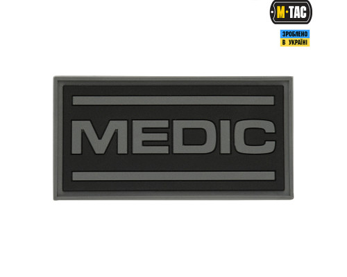 M-TAC НАШИВКА MEDIC PVC BLACK/GREY
