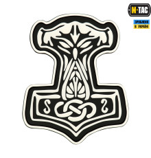 M-TAC НАШИВКА МОЛОТ ТОРА ПВХ ЧЕРНО-БЕЛАЯ