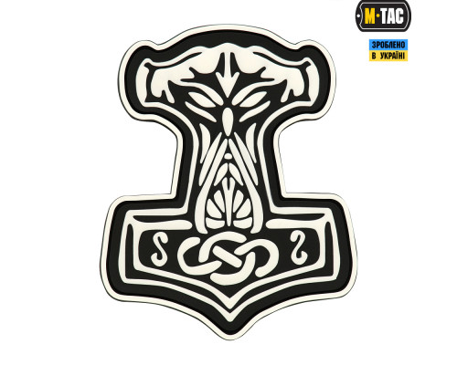 M-TAC НАШИВКА МОЛОТ ТОРА ПВХ ЧЕРНО-БЕЛАЯ