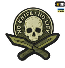 M-TAC НАШИВКА NO KNIFE - NO LIFE 3D ПВХ ОЛИВА