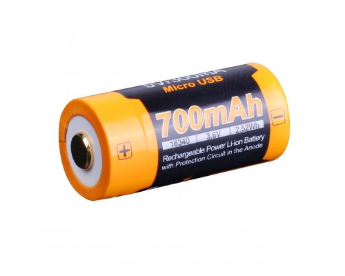 Аккумулятор 16340 Fenix 700 UP mAh Li-ion micro usb зарядка