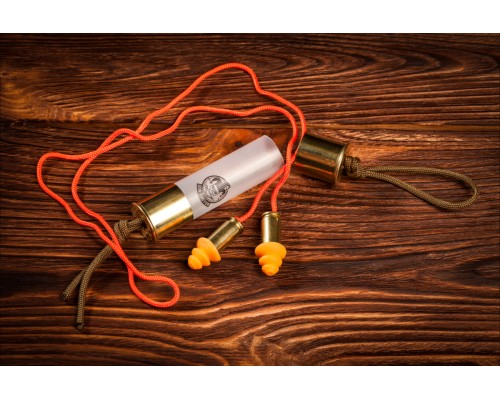 Беруши из 9ММ гильз в контейнере для переноски из гильзы 12К