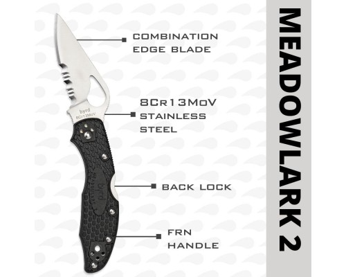 Складной нож Spyderco Byrd Meadowlark2 Combo Edge Folder