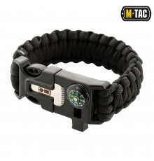 M-TAC БРАСЛЕТ ПАРАКОРД С ИСКРОВЫСЕКАТЕЛЕМ, КОМПАСОМ И СВИСТКОМ BLACK