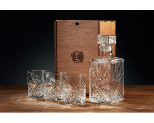 Набор 3 стакана виски и графин "Хрусталь"