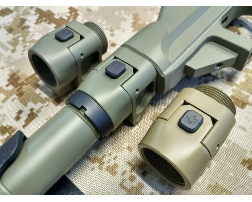 Складной адаптер приклада для винтовочных лож CRC 9U038 Cerakote Coated Coyote Tan, Armor Black, Forest Green