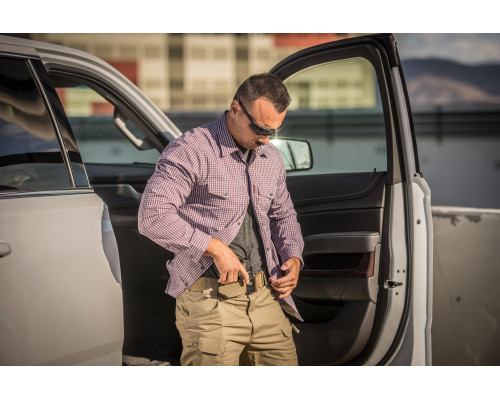 Рубашка Covert Concealed Carry Shirt - Scarlet Flame Checkered