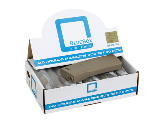 Комплект магазинов Set of 10 Mid-Cap 140 BB Magazines for M4/M16 Replicas - Tan