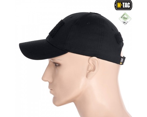 M-TAC БЕЙСБОЛКА С ЛИПУЧКОЙ FLEX РИП-СТОП BLACK
