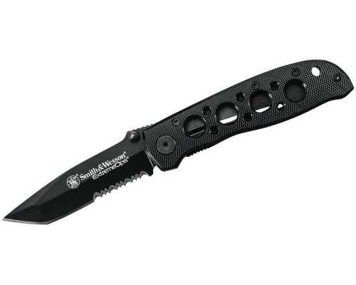 Нож складной Smith & Wesson Extreme Ops Folding Knife 3.2" Black Combo Tanto Blade