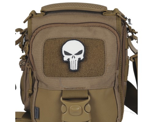 M-TAC НАШИВКА PUNISHER ПВХ ЧЕРНО-БЕЛАЯ