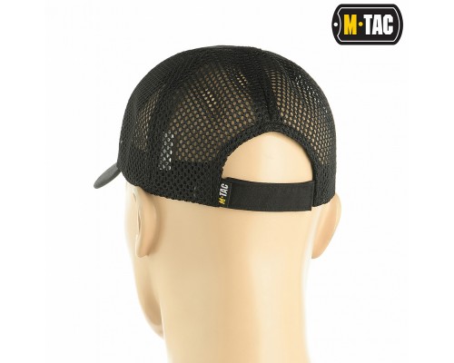 M-TAC БЕЙСБОЛКА С ЛИПУЧКОЙ И СЕТКОЙ FLEX РИП-СТОП BLACK