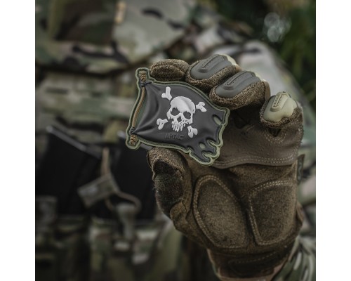 M-TAC НАШИВКА ВЕСЕЛИЙ РОДЖЕР PVC OLIVE/BLACK