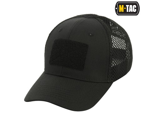 M-TAC БЕЙСБОЛКА С ЛИПУЧКОЙ И СЕТКОЙ FLEX РИП-СТОП BLACK