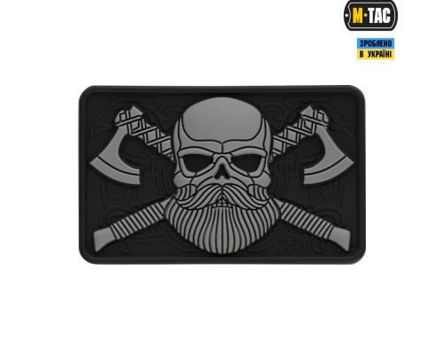 M-TAC НАШИВКА BEARDED SKULL 3D ПВХ BLACKGREY