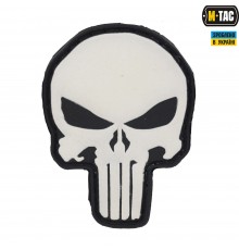 M-TAC НАШИВКА PUNISHER ПВХ ЧЕРНО-БЕЛАЯ