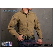 Тактическая рубашка Emersongear Blue Lable ZIP Triple Tech Tac-Shirt Khaki