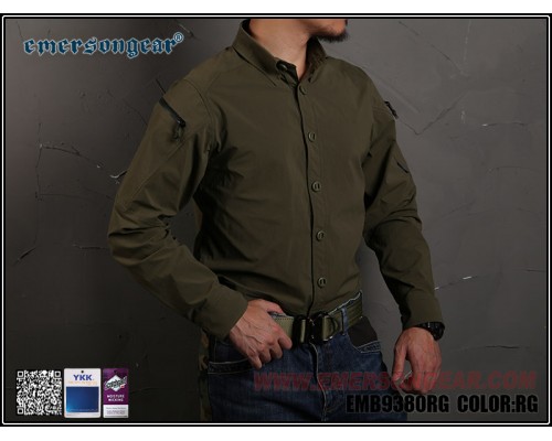 Тактическая рубашка Emersongear Blue Lable ZIP Triple Tech Tac-Shirt Ranger Green