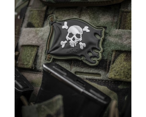 M-TAC НАШИВКА ВЕСЕЛИЙ РОДЖЕР PVC OLIVE/BLACK