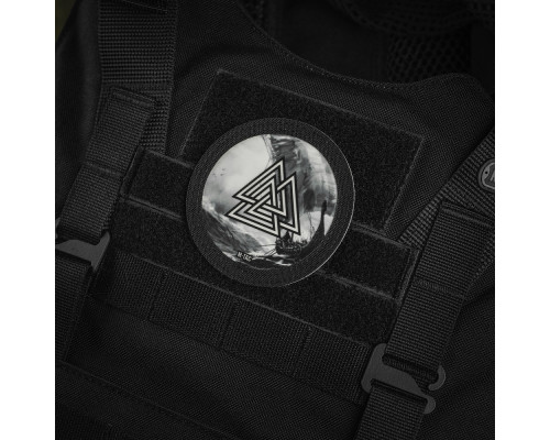 M-TAC НАШИВКА ВАЛЬКНУТ/ДРАККАР КРУГЛАЯ (80 ММ) BLACK/GID