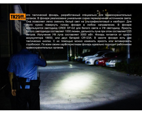 Фонарь ручной Fenix TK25 UV Cree XP-G2