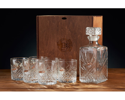 Набор 6 стаканов виски и графин "Хрусталь"