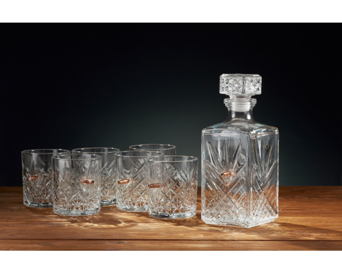 Набор 6 стаканов виски и графин "Хрусталь"