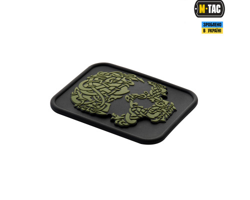 M-TAC НАШИВКА VIKING SKULL ПВХ ЧЕРНЫЙОЛИВА