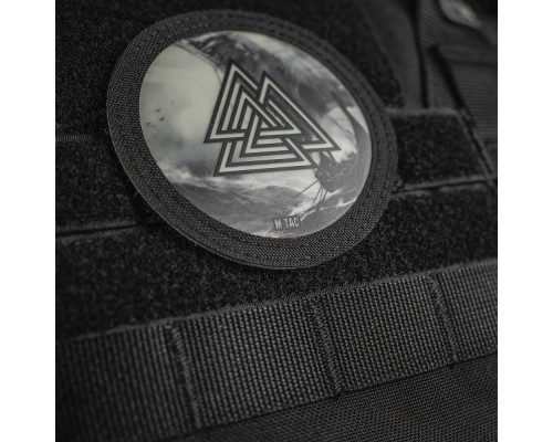 M-TAC НАШИВКА ВАЛЬКНУТ/ДРАККАР КРУГЛАЯ (80 ММ) BLACK/GID