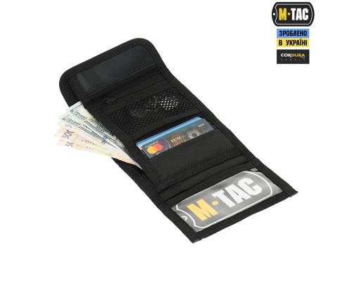 M-TAC КОШЕЛЕК С ЛИПУЧКОЙ ELITE GEN.II HEX BLACK