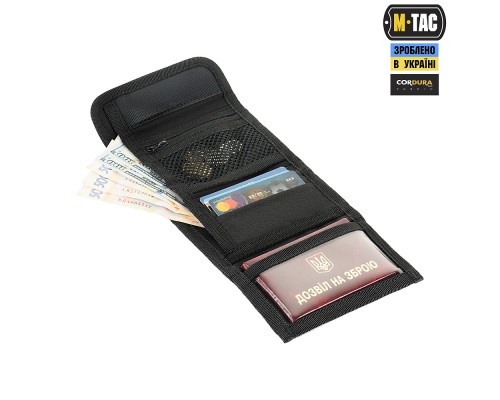 M-TAC КОШЕЛЕК С ЛИПУЧКОЙ ELITE GEN.II HEX BLACK