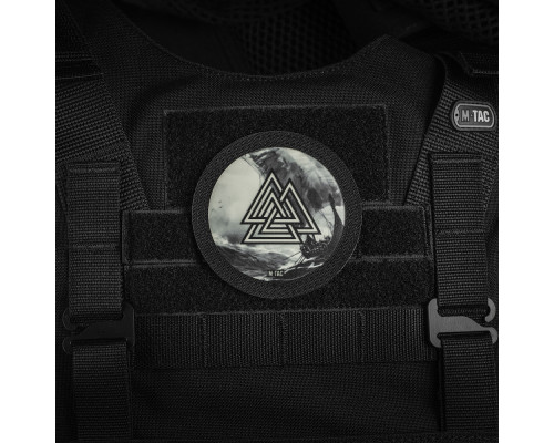 M-TAC НАШИВКА ВАЛЬКНУТ/ДРАККАР КРУГЛАЯ (80 ММ) BLACK/GID
